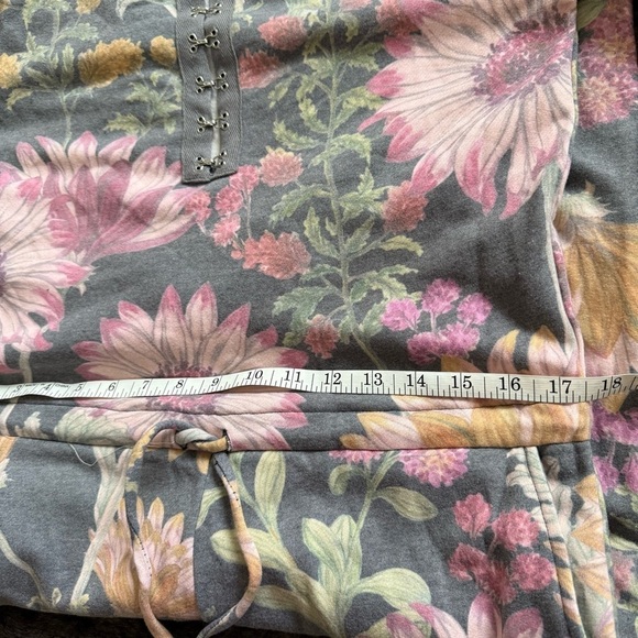 Chaser Henley Soft floral jumpsuit drawstring waist Lounge Recycled material S - Picture 8 of 11